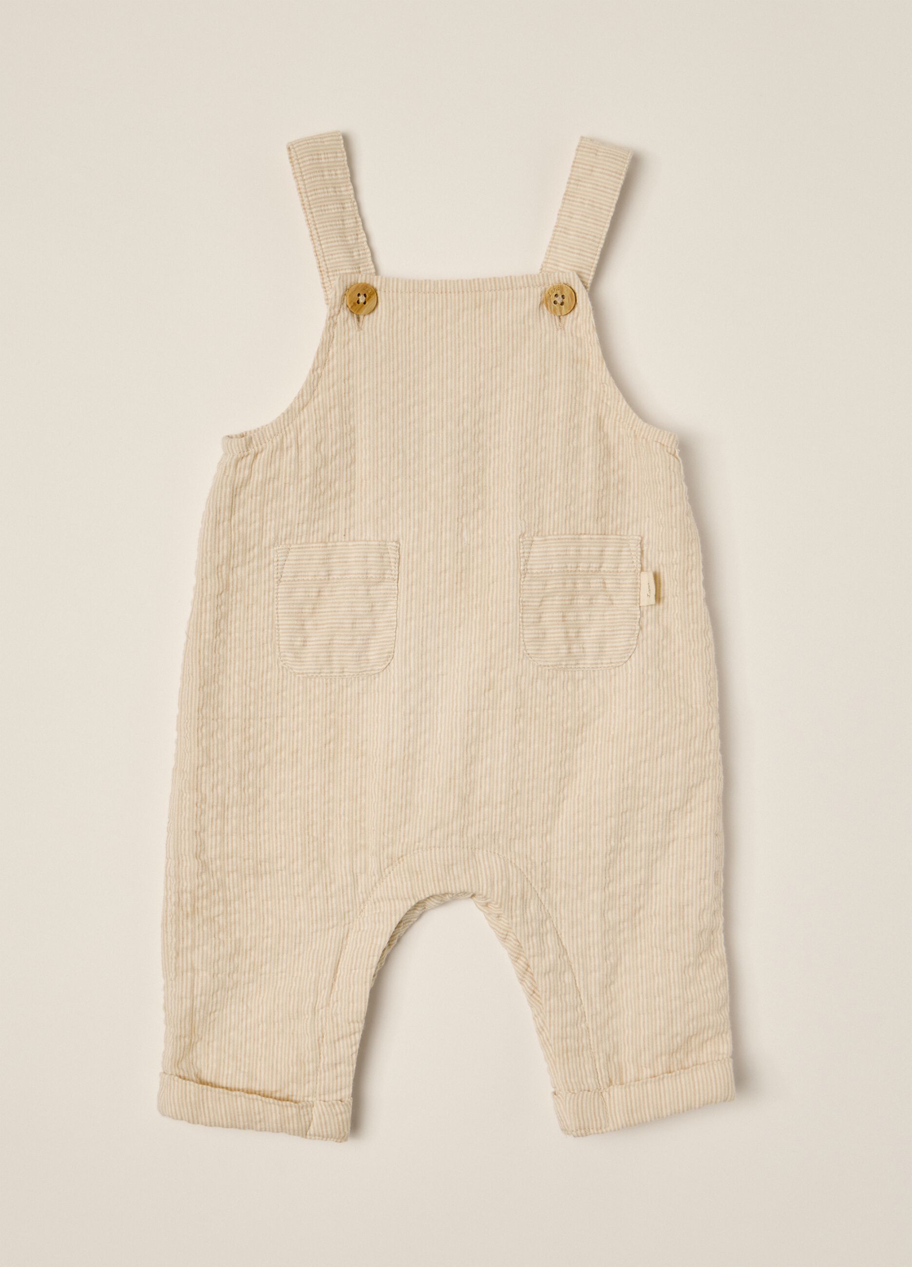 Baby's pure cotton seersucker dungarees by IANA
