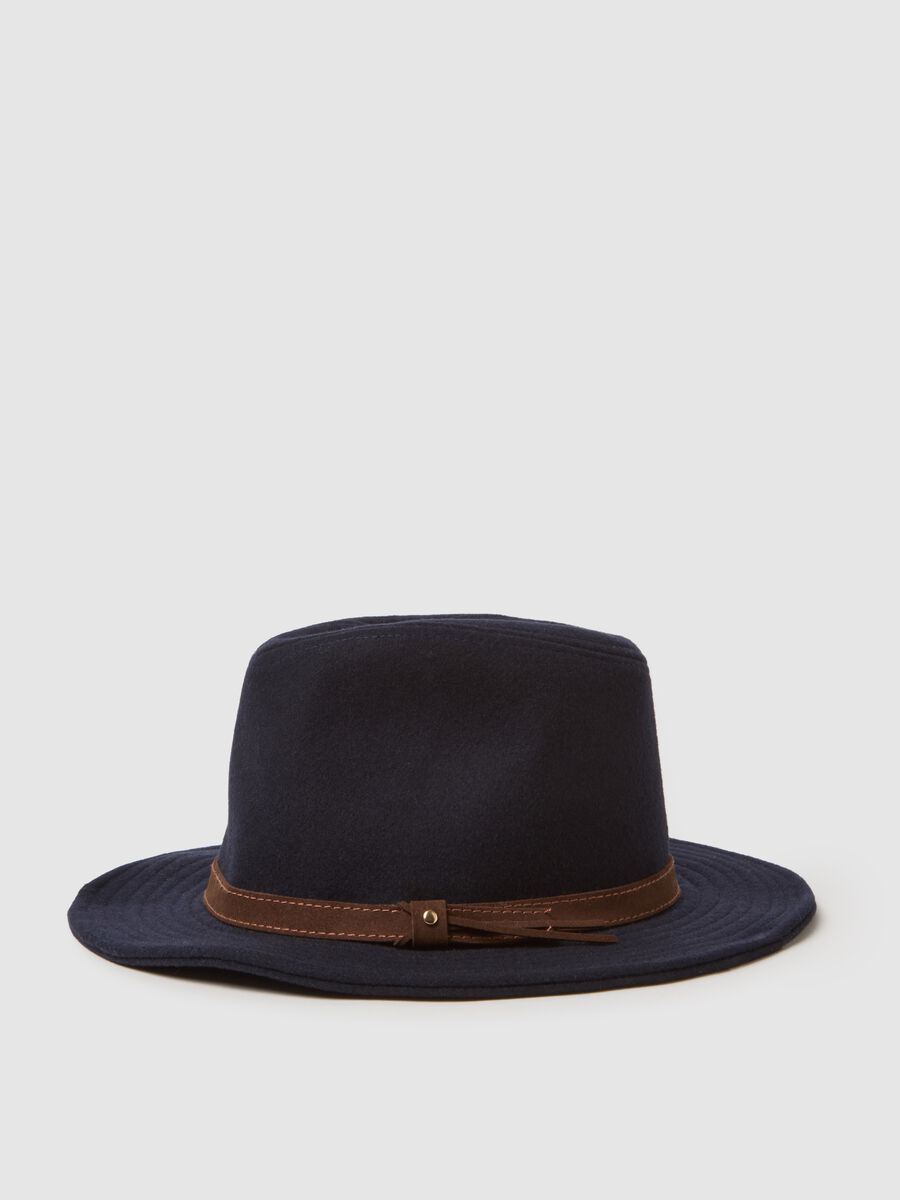Cappello in pura lana blu_0