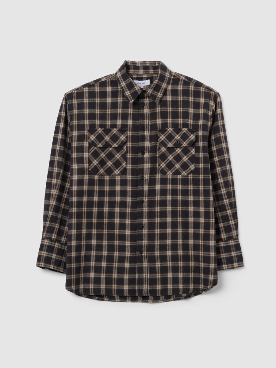 Multicolour check shirt in pure cotton and flannel regular fit_4