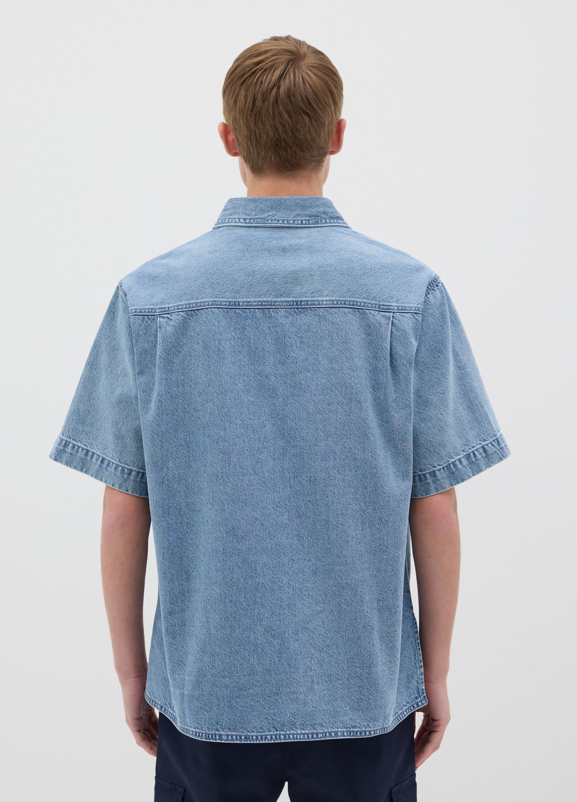 Camicia a maniche corte in denim
