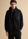 Felpa full-zip nera con colletto regular fit_0