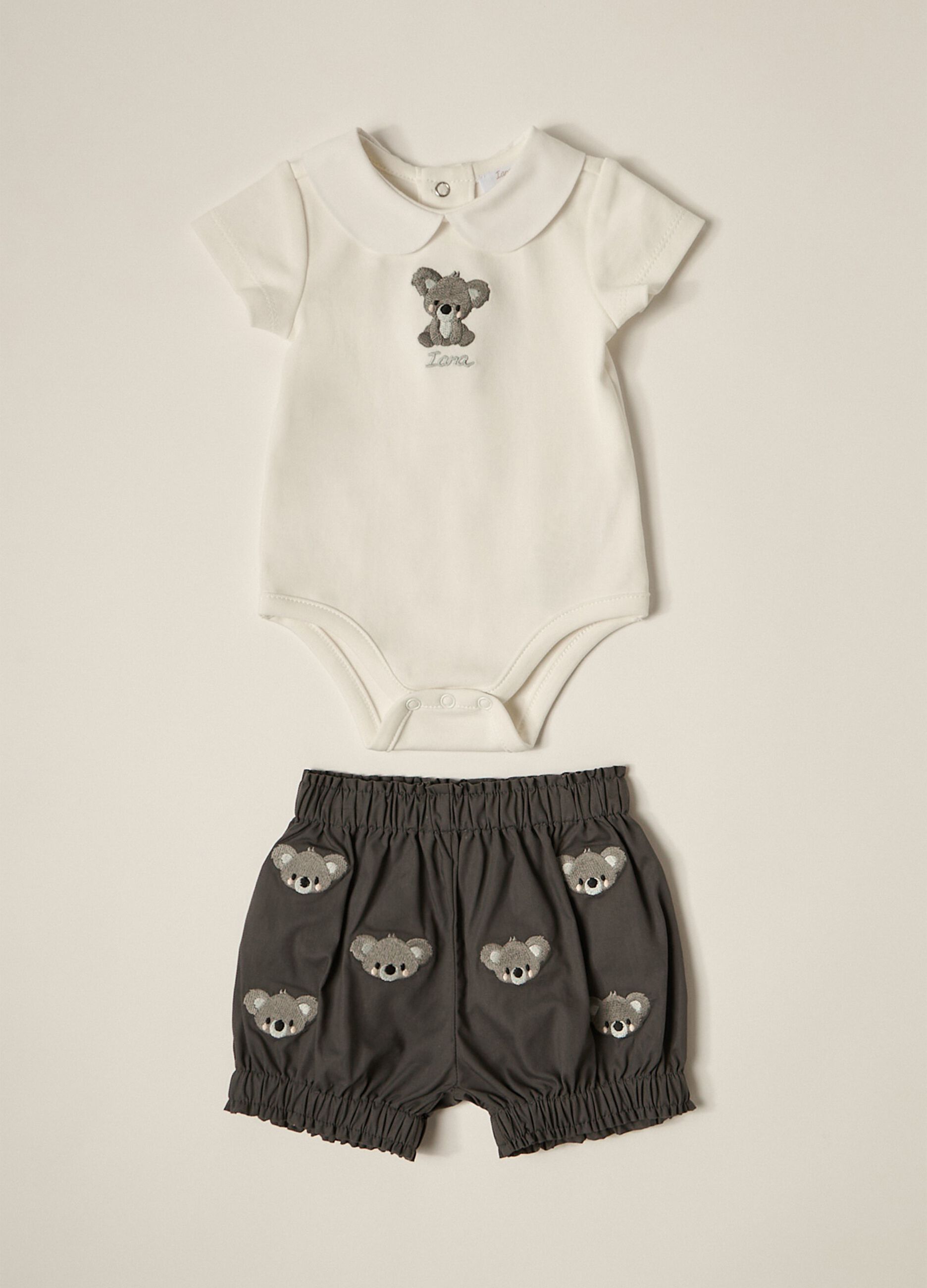IANA newborn boy bodysuit + shorts set