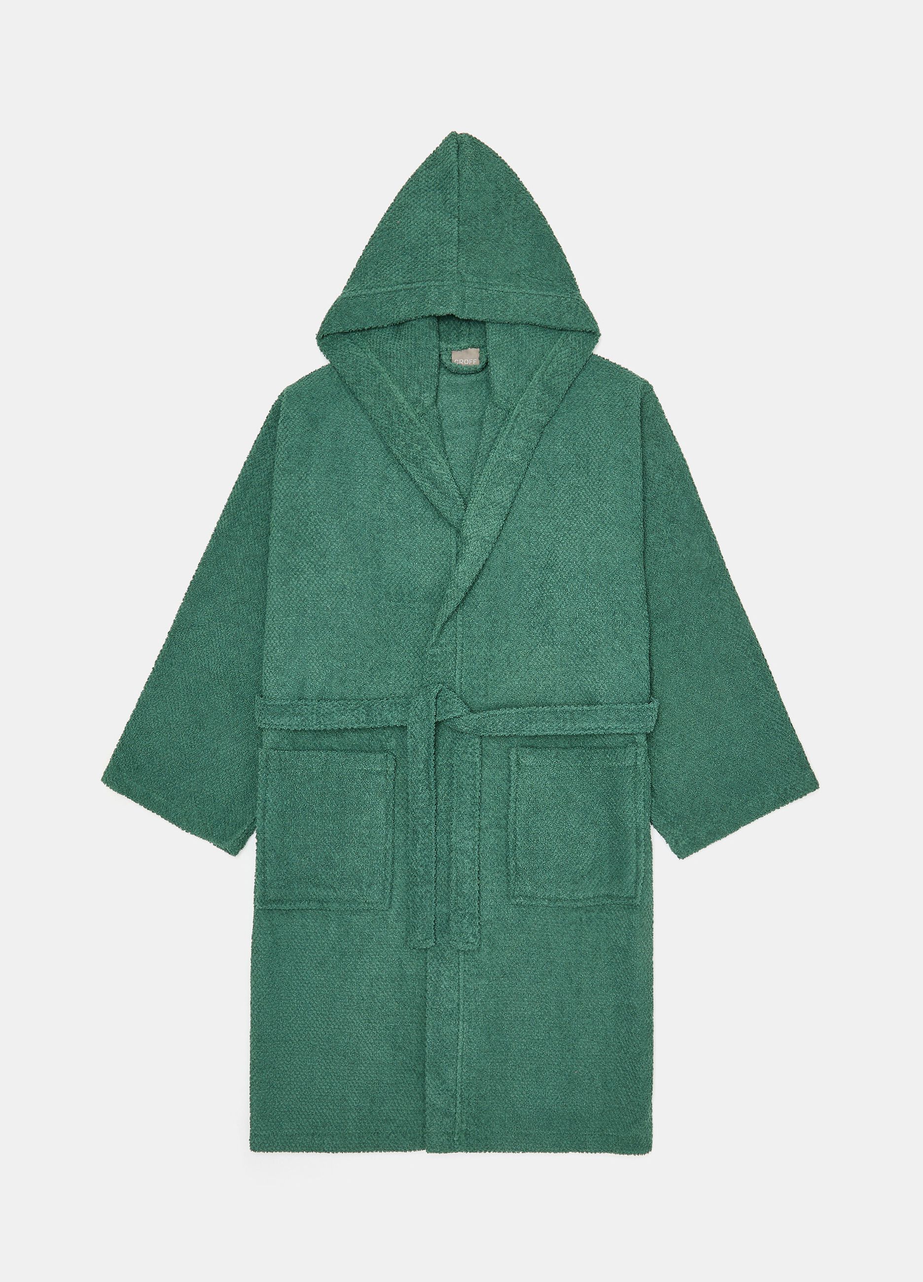 Robe in 100% cotton with hood