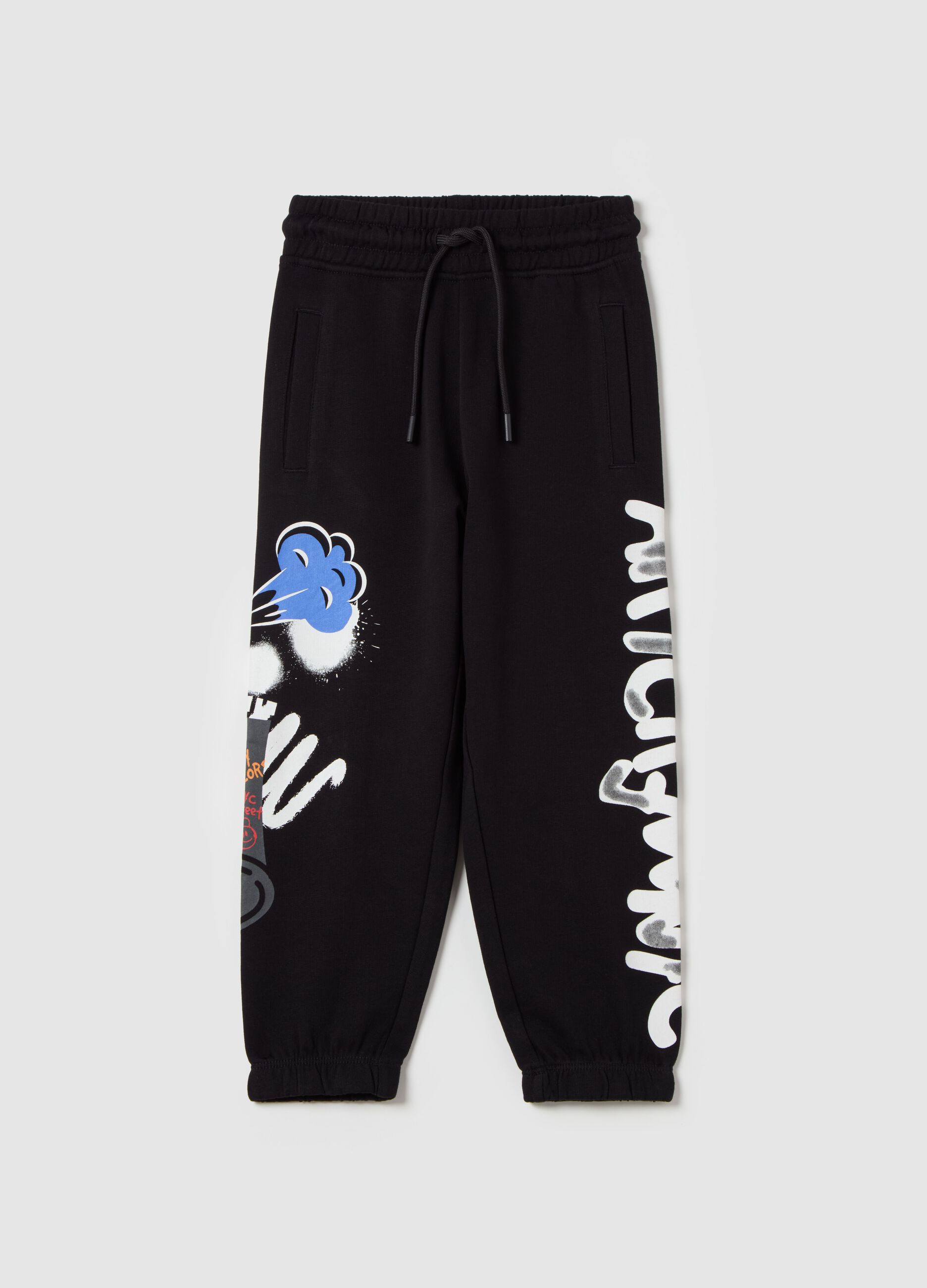 Fleece joggers with "Worldwide Music Tour" print