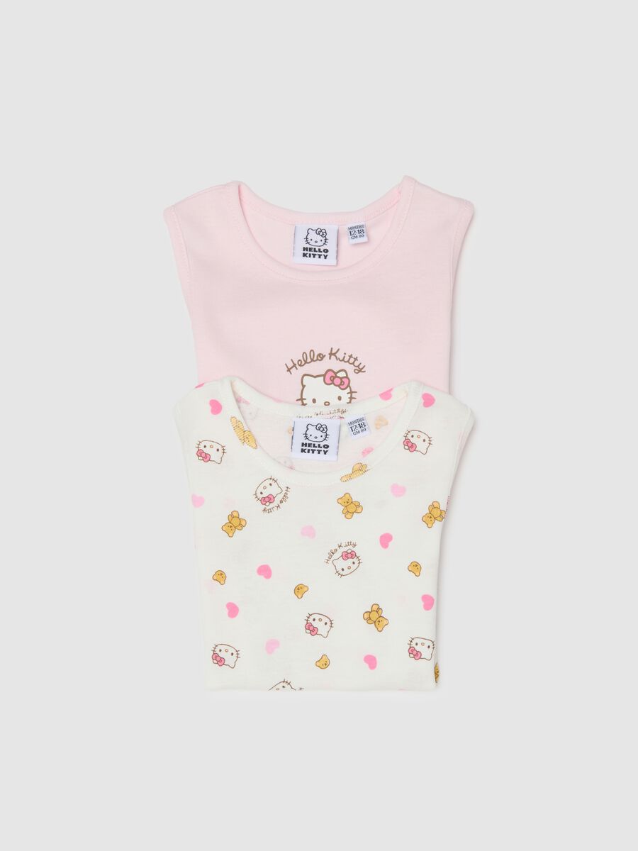 Multicolour cotton sleepsuit set for baby girls with Hello Kitty prints_3