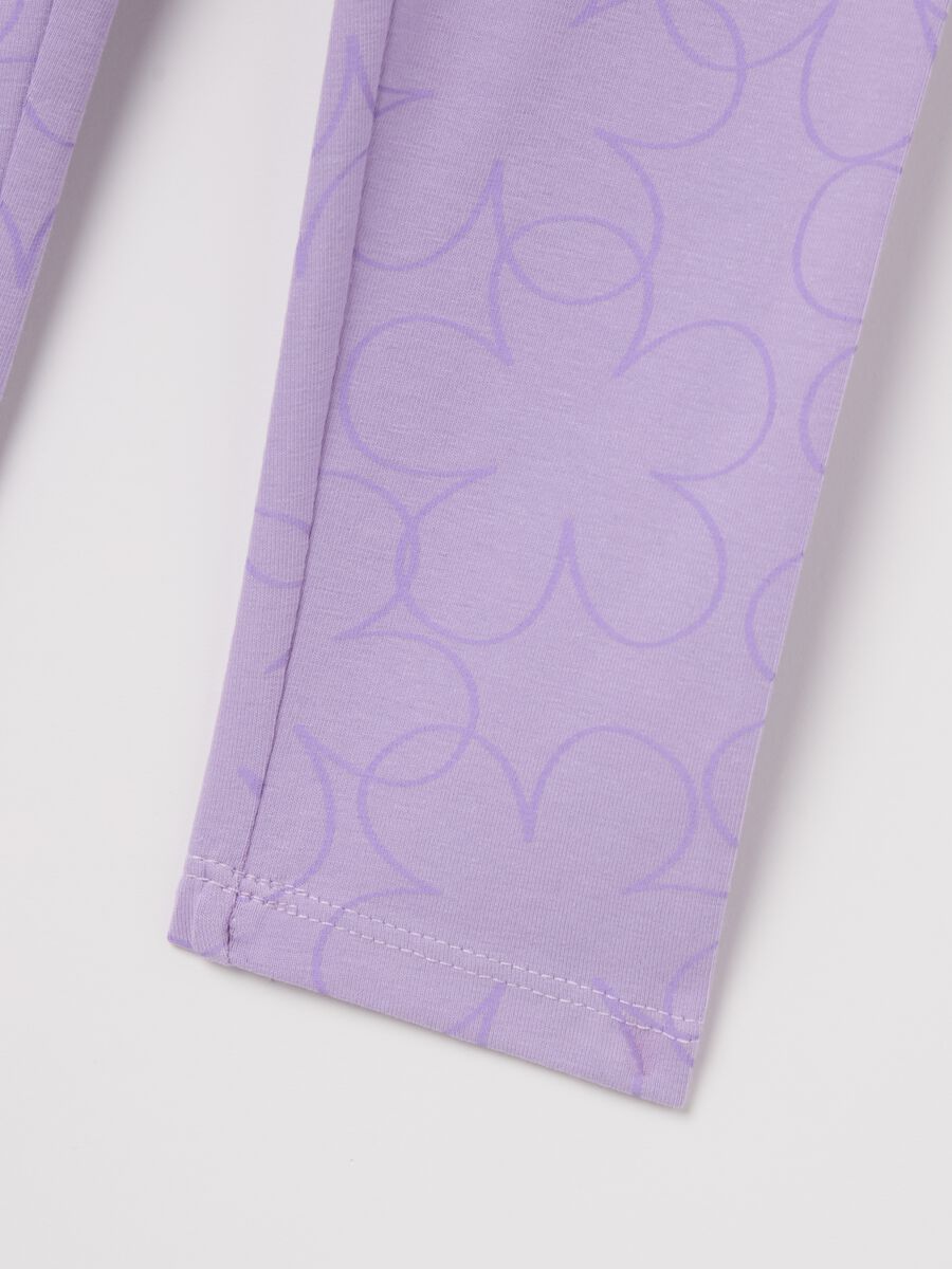 Printed stretch cotton leggings_3