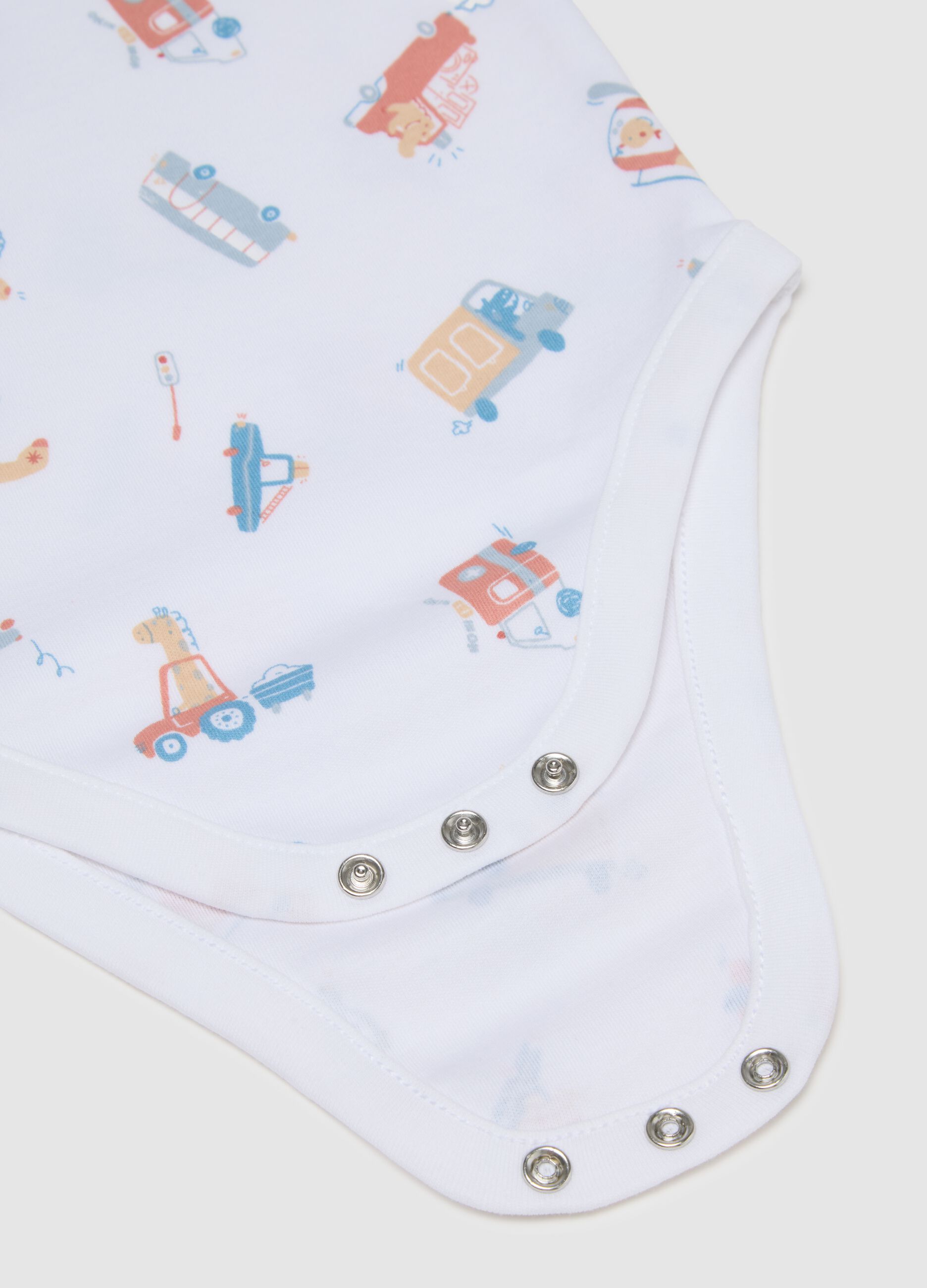 Multicolour pure cotton baby bodysuit set