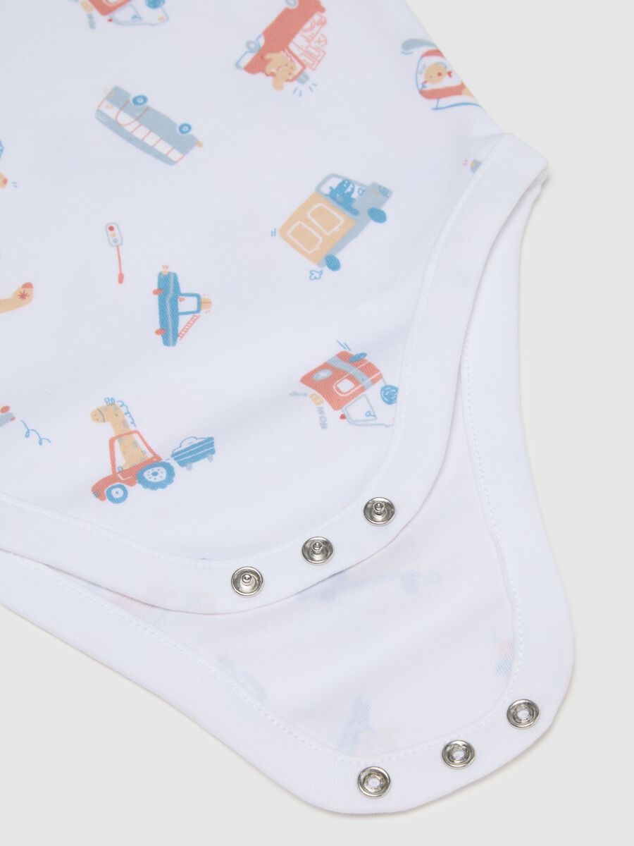 Multicolour pure cotton baby bodysuit set_3