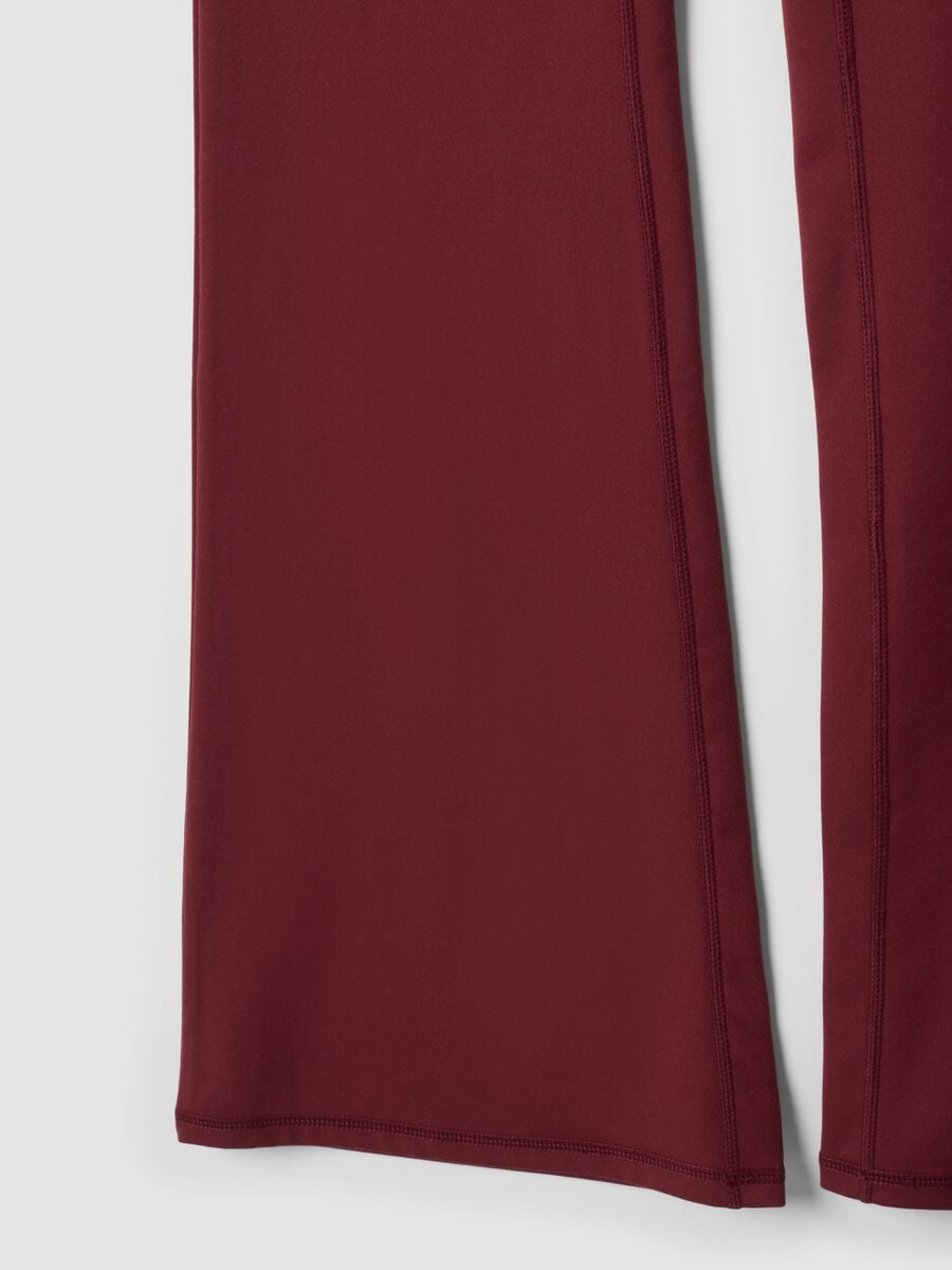 Leggings rossi flare in tessuto elasticizzato_8
