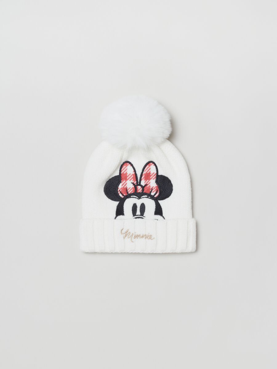 Berretto con pon pon e ricamo Minnie_0