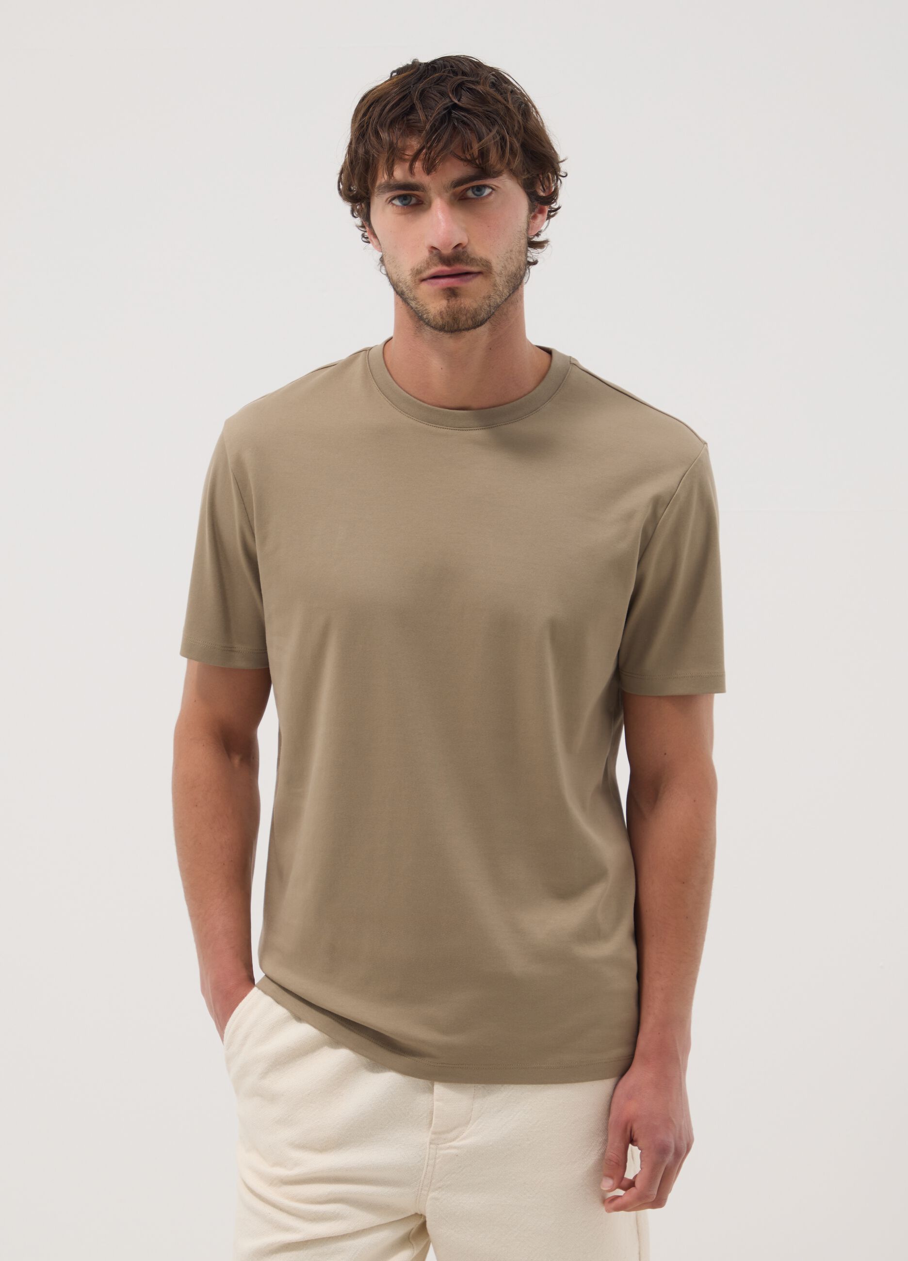 Beige pure cotton T-shirt