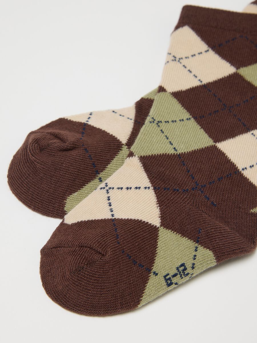Tripack of multicolour cotton blend baby long socks_1