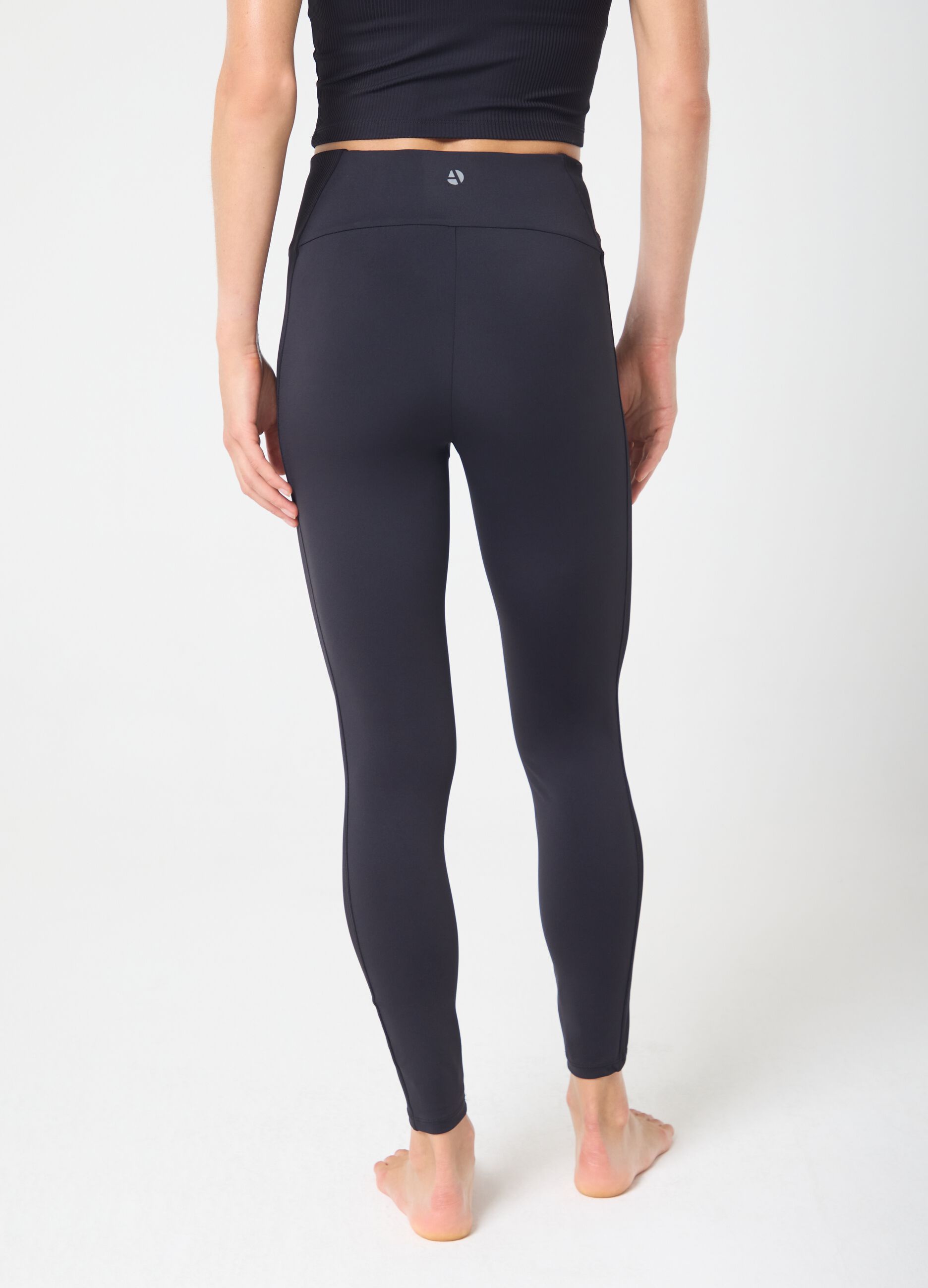 Technical fabric leggings with ribbed side inserts ALTAVIA STUDIO