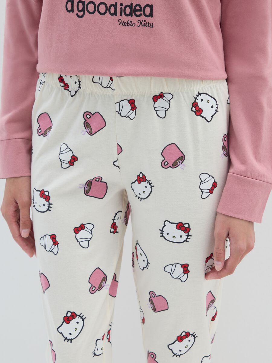 Pink cotton pyjamas with Hello Kitty prints_3