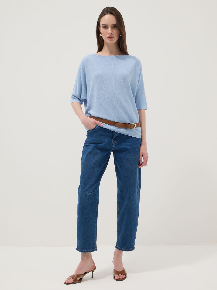 Light blue viscose-blend regular-fit T-shirt_2