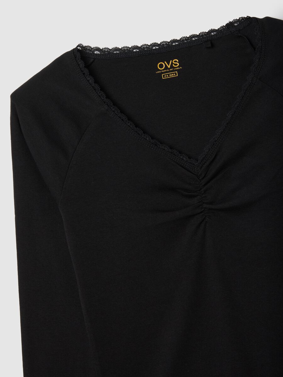 Maglia in puro cotone nero regular fit_5