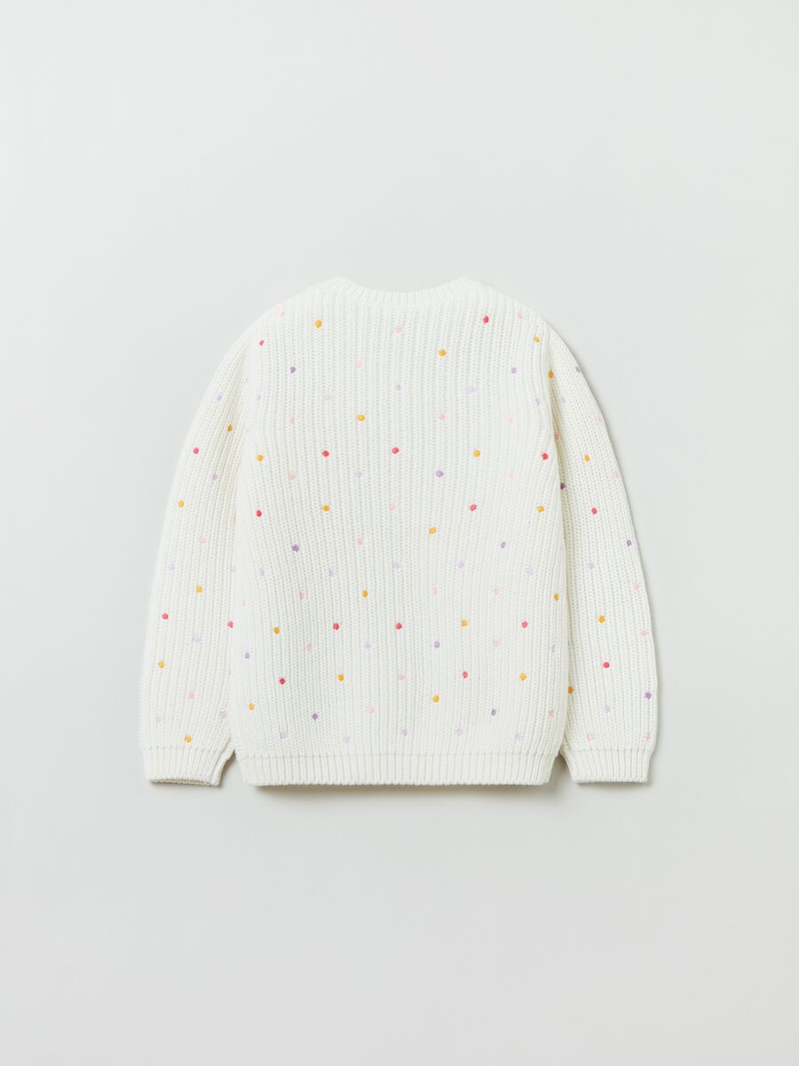 Cardigan in cotone con ricamo _1