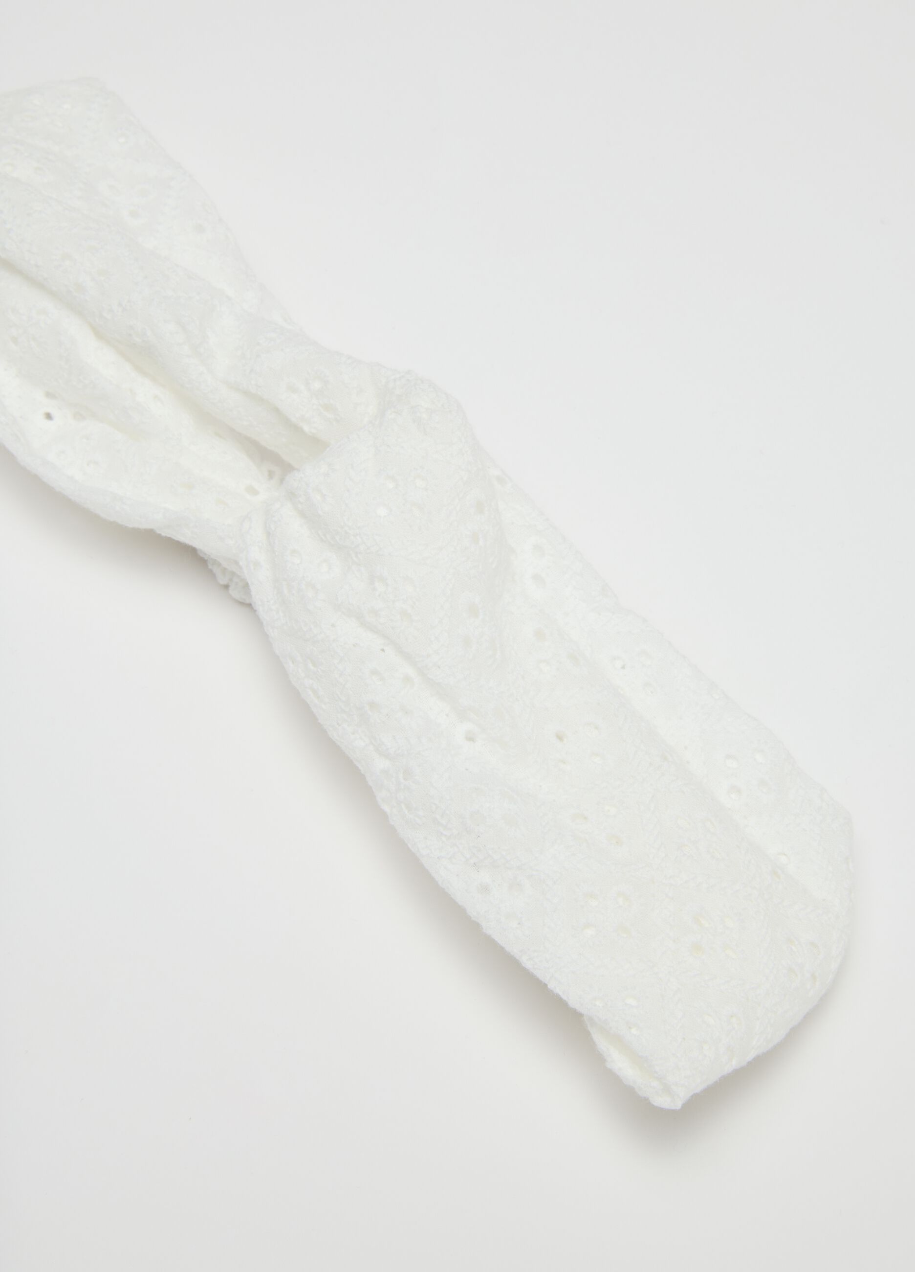White pure cotton women's headband