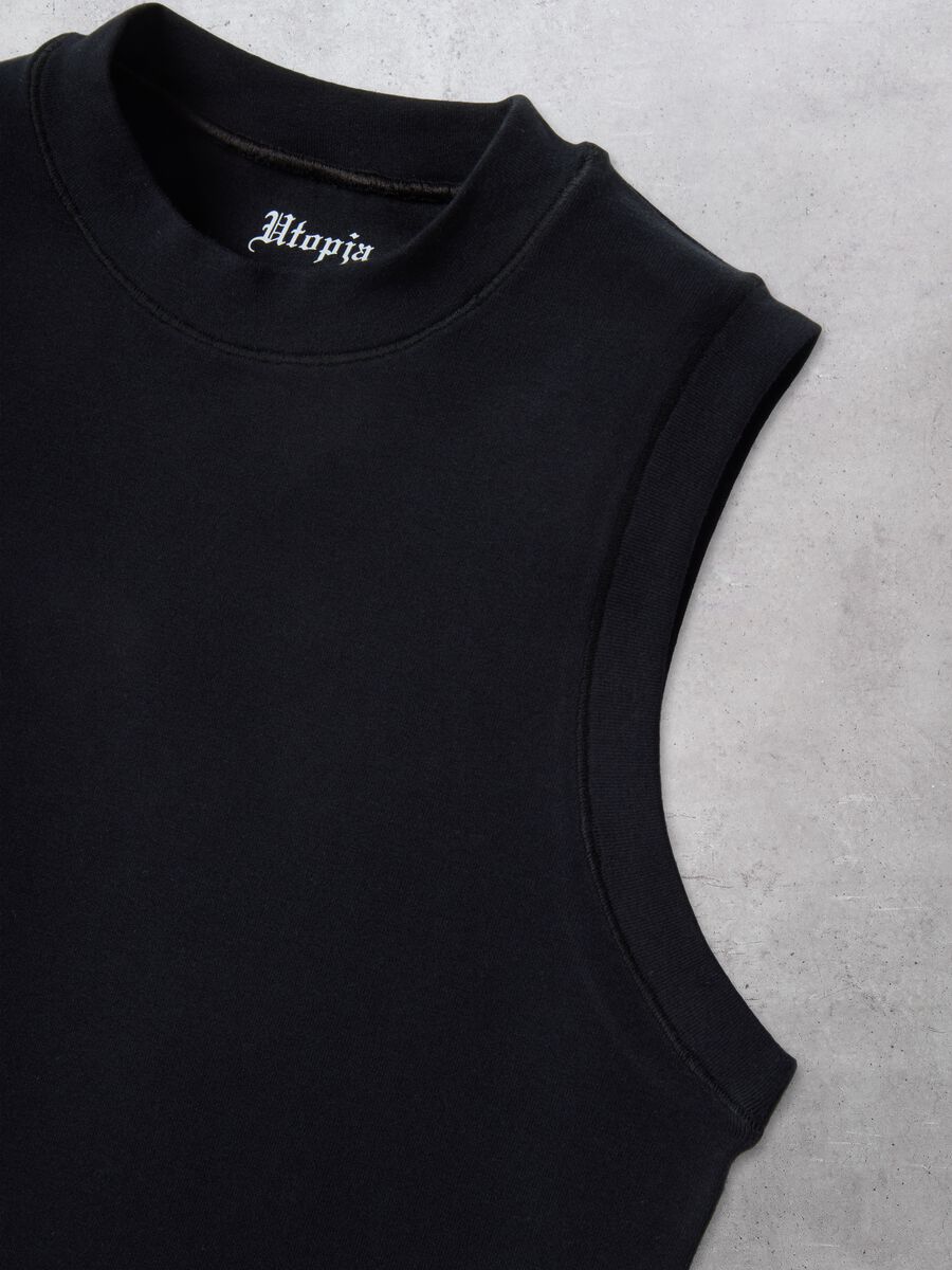 Mock Neck Tank Top Black_1