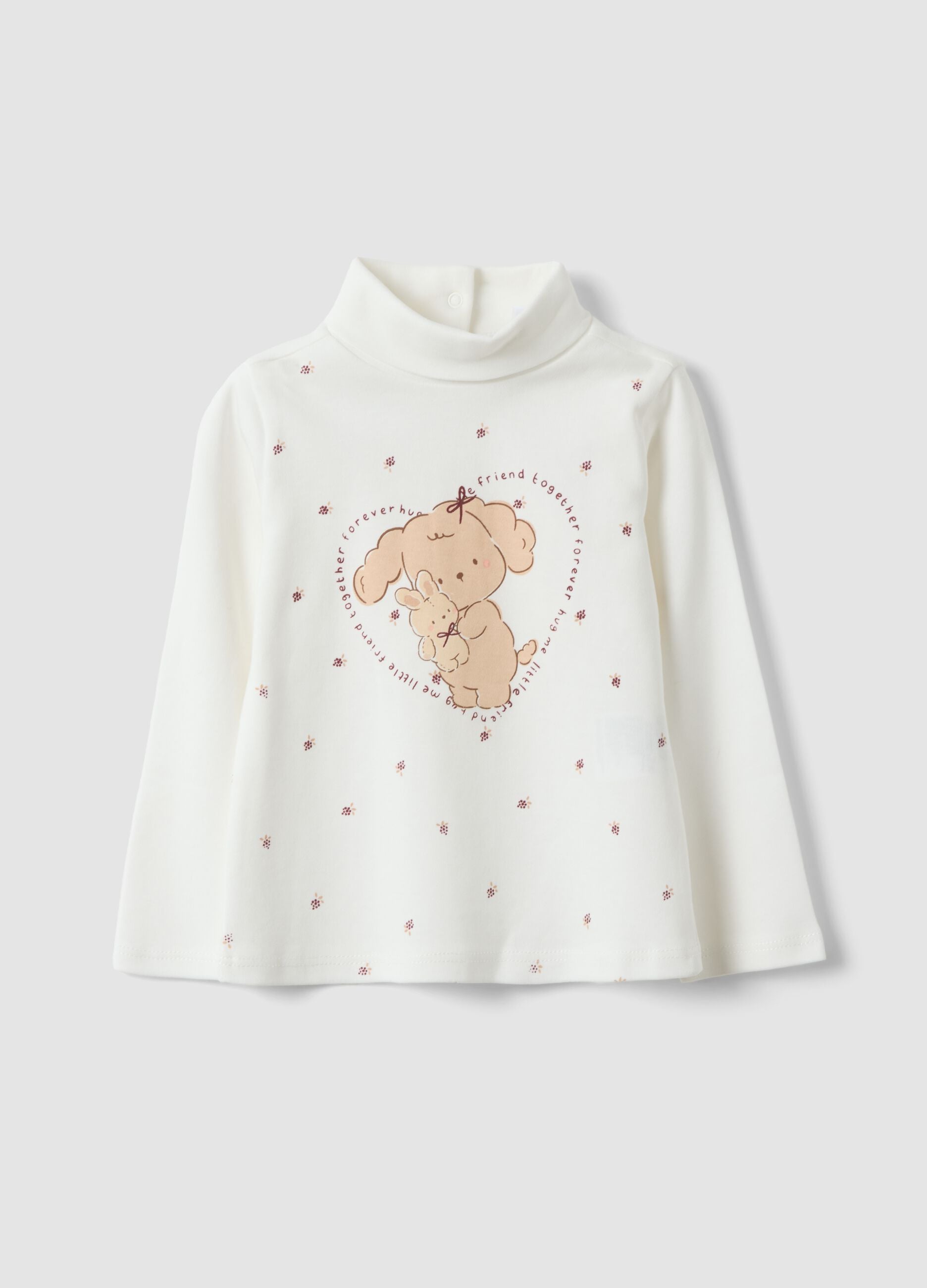 White pure organic cotton crew-neck T-shirt
