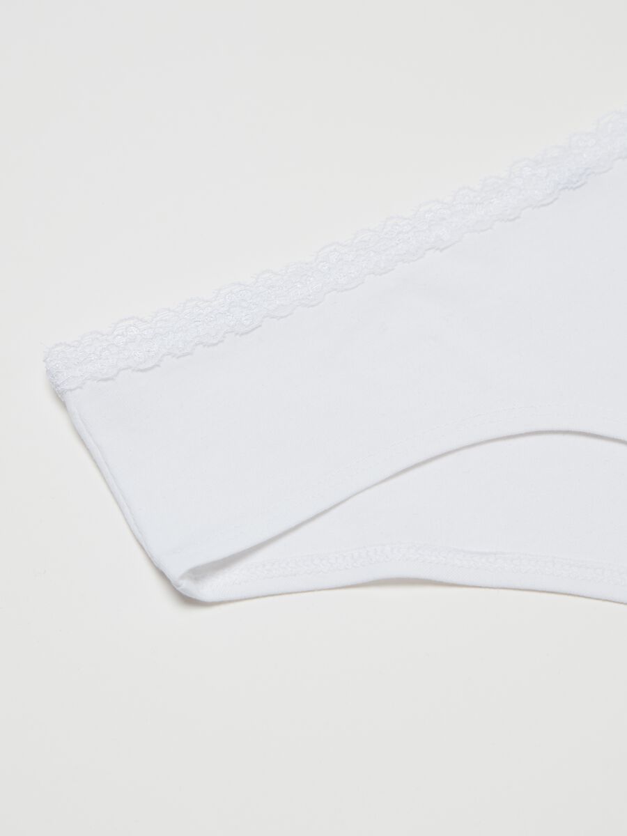 Stretch cotton French knickers with lace_5