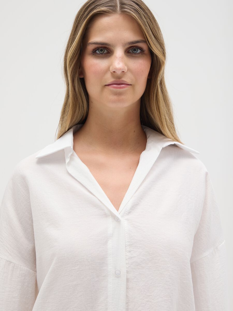 Women's white mix regular fit shirt_3