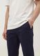 Pantaloni chino blu in twill di cotone elasticizzato slim fit_2