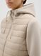 Beige padded jacket regular fit with hood and zip_3
