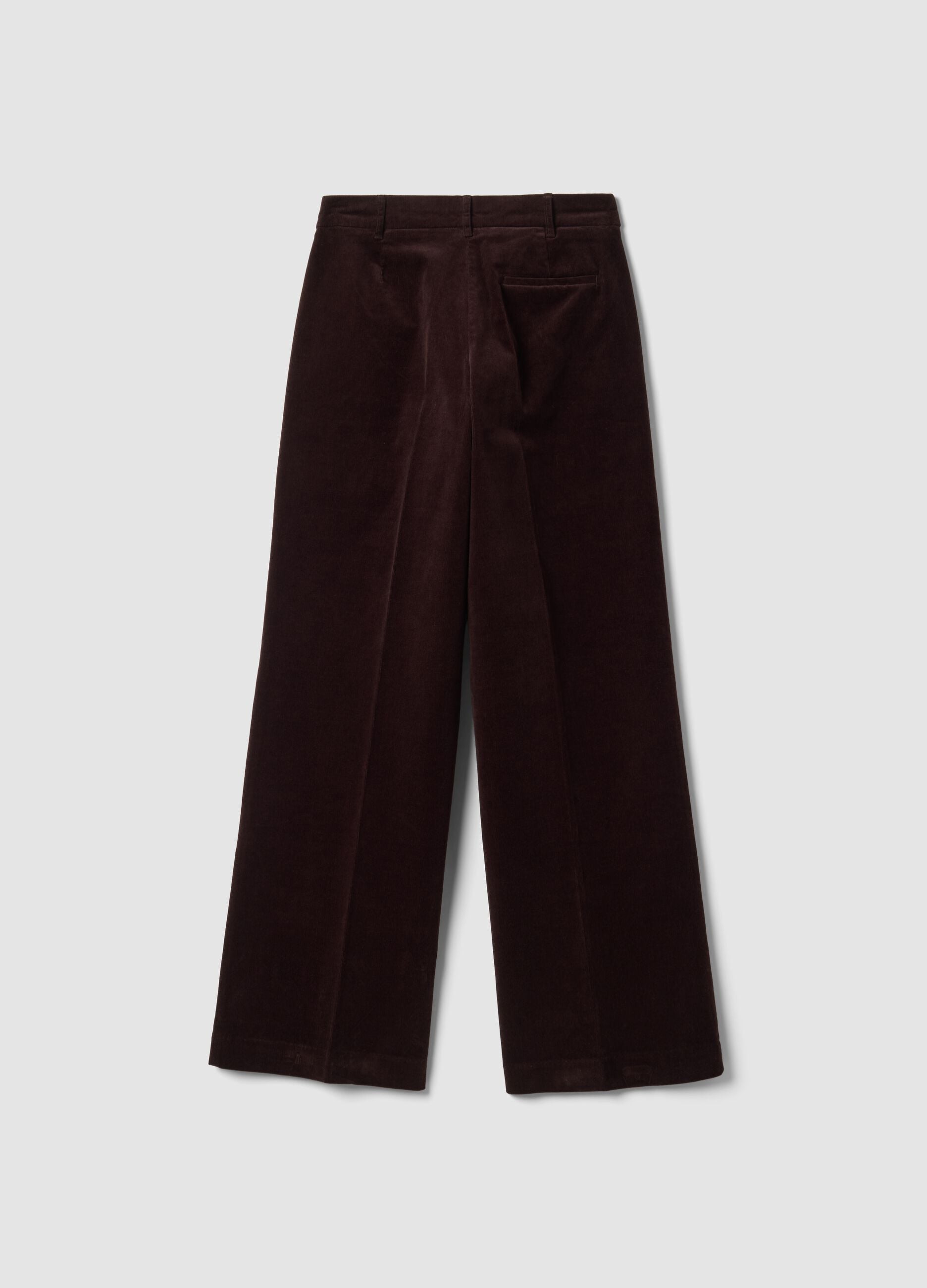 Brown The Iconic Pants straight-fit ribbed stretch-cotton trousers