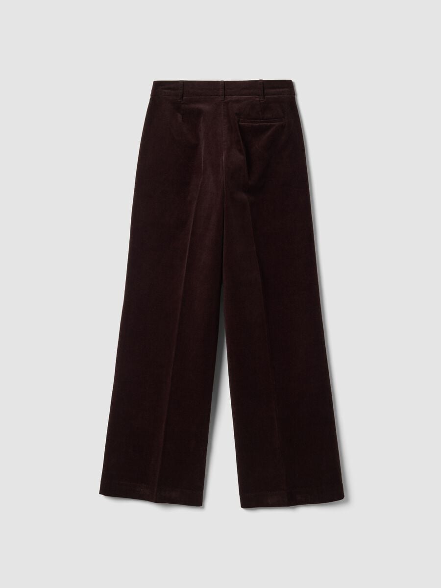 Pantaloni The Iconic Pants marroni in cotone elasticizzato a coste straight fit_6