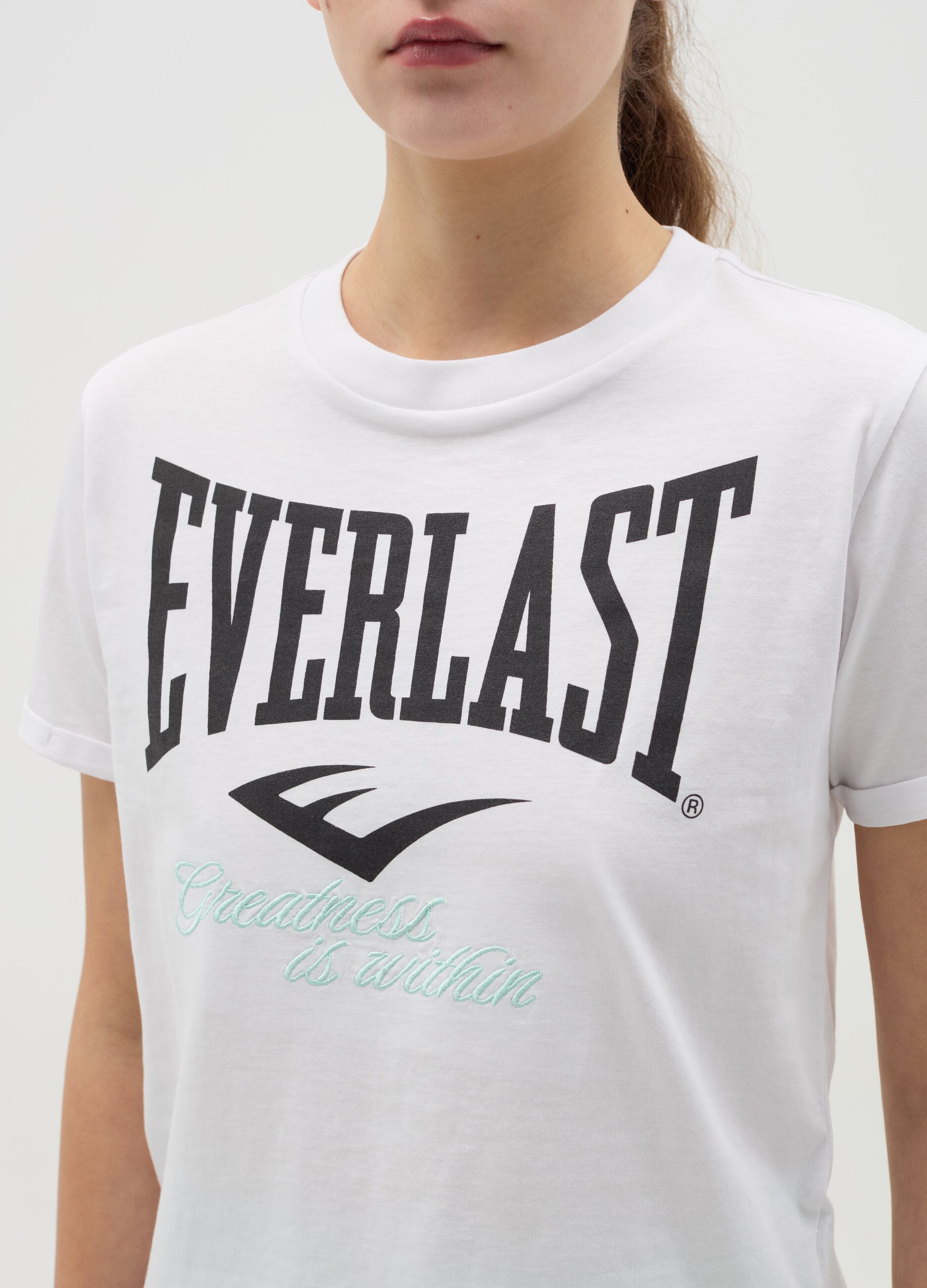 T-shirt with logo print and embroidery