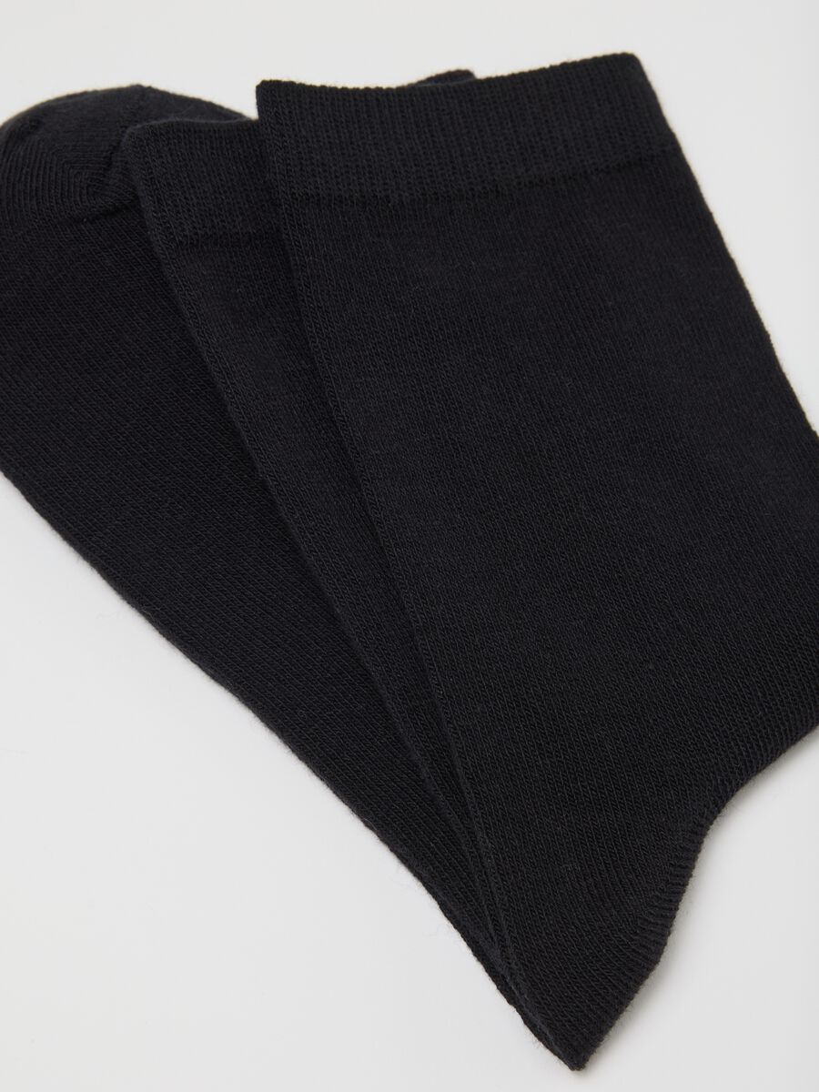 Two-pack black stretchy cotton mix socks_2