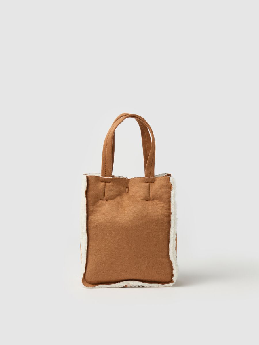 Mini tote bag with sherpa lining_1