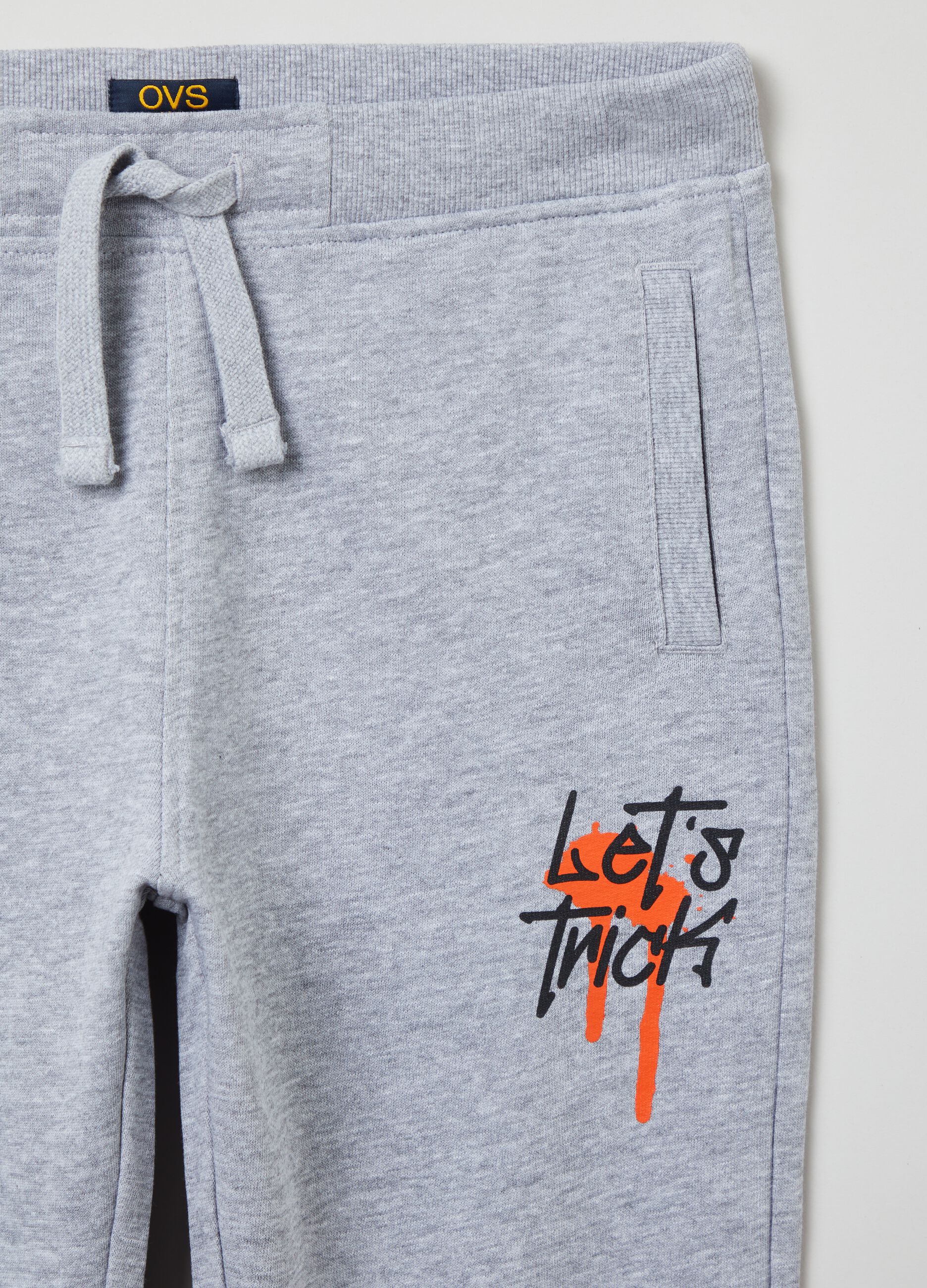Joggers in felpa con coulisse e stampa _2