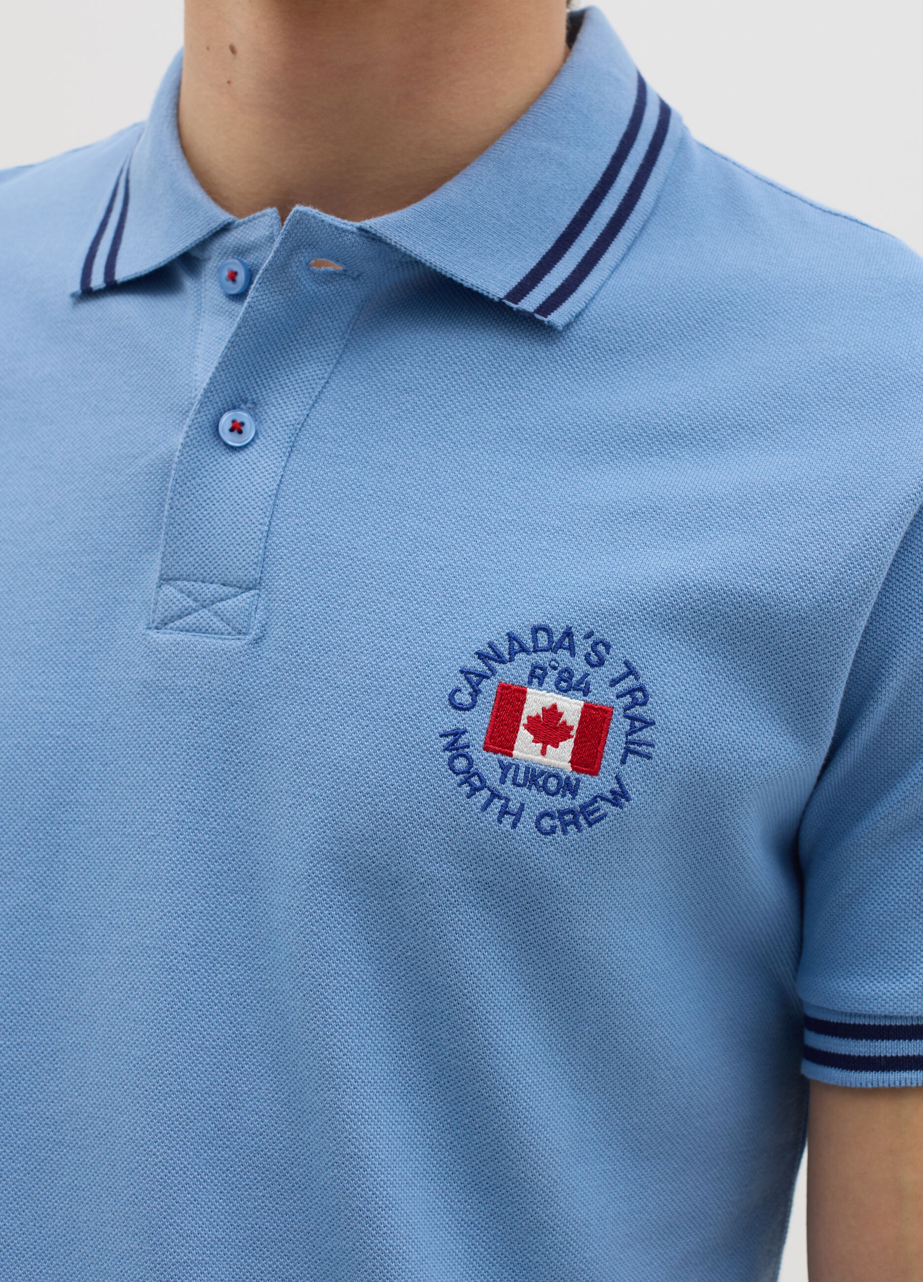 Piquet polo shirt with embroidered logo