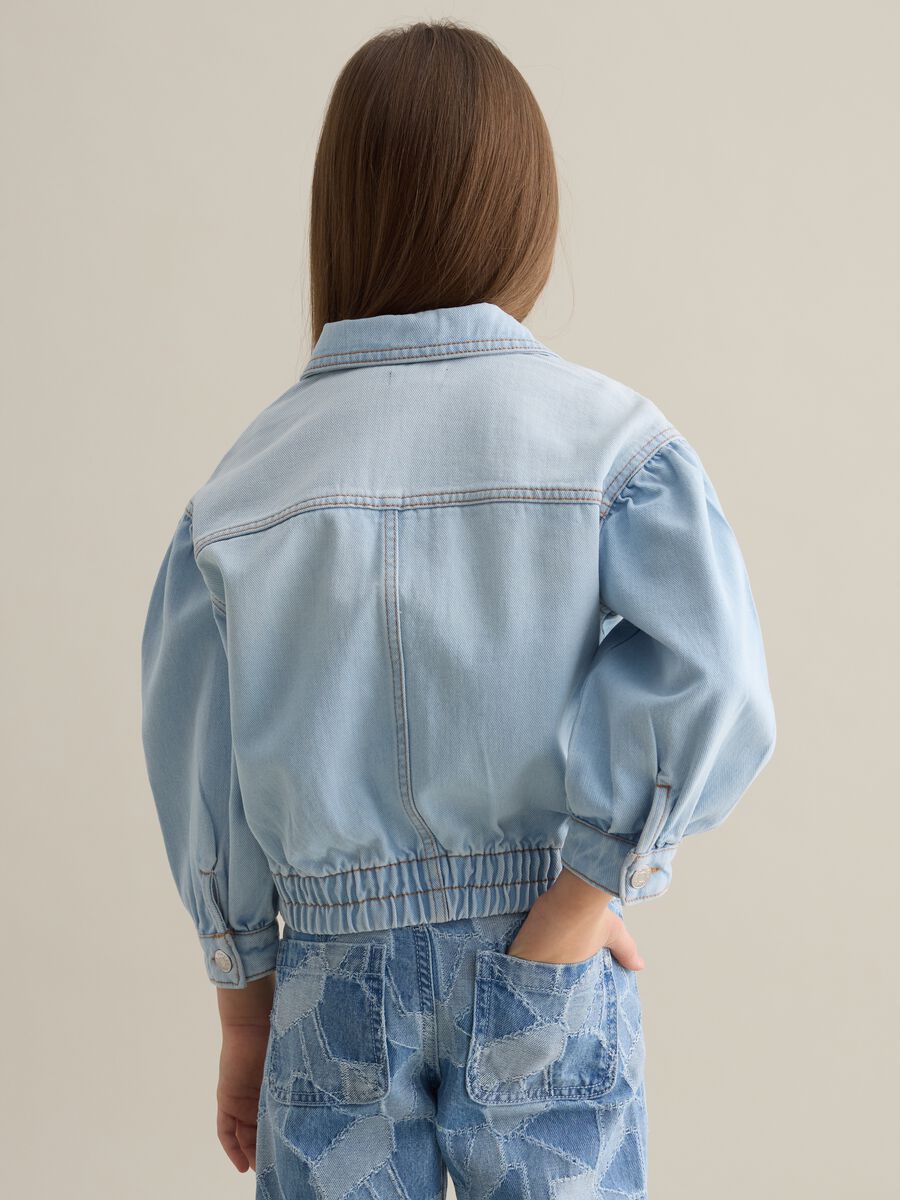 Denim jacket with pockets and logo embroidery_2