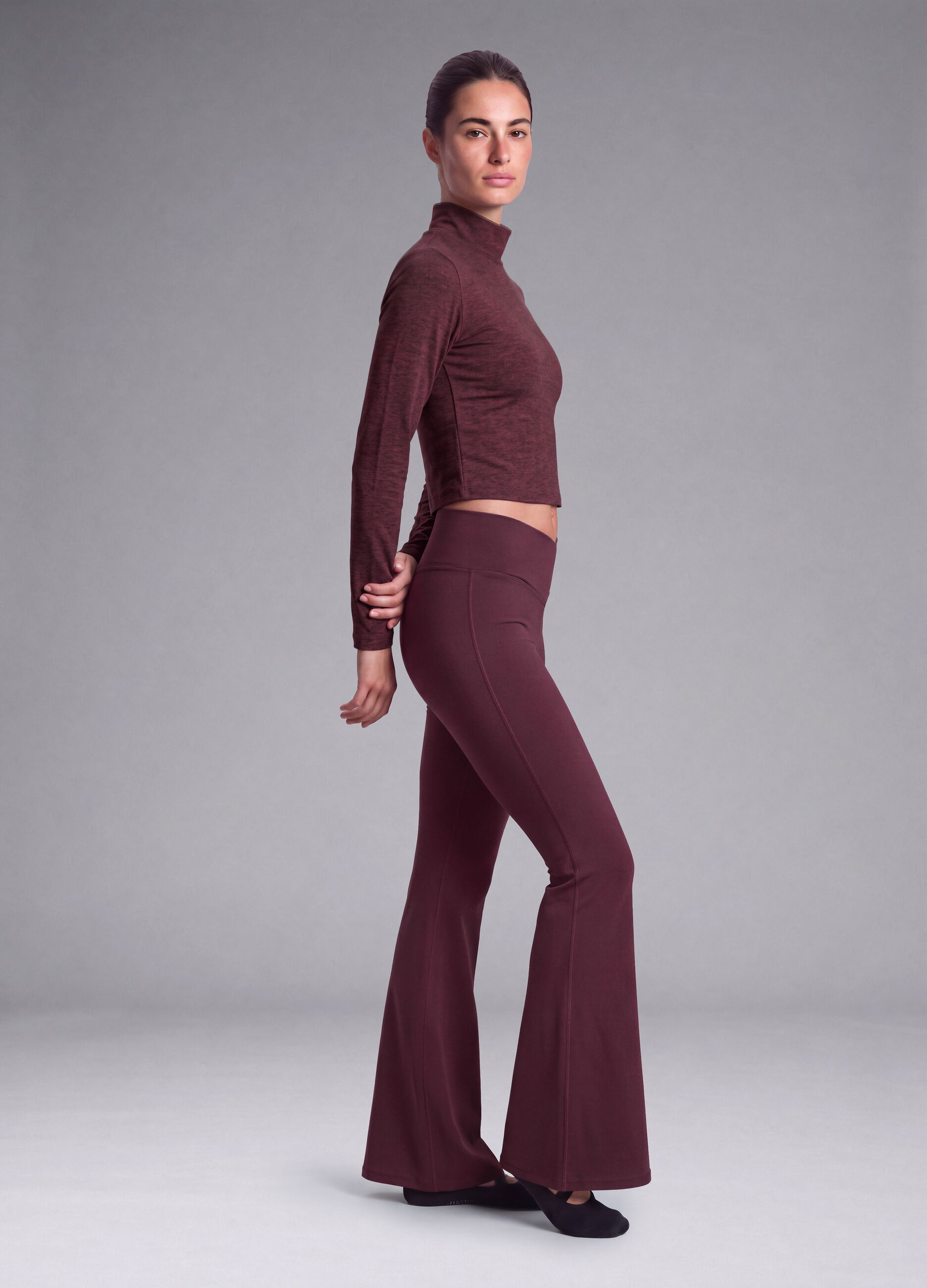Purple flared leggings in stretch fabric ALTAVIA STUDIO