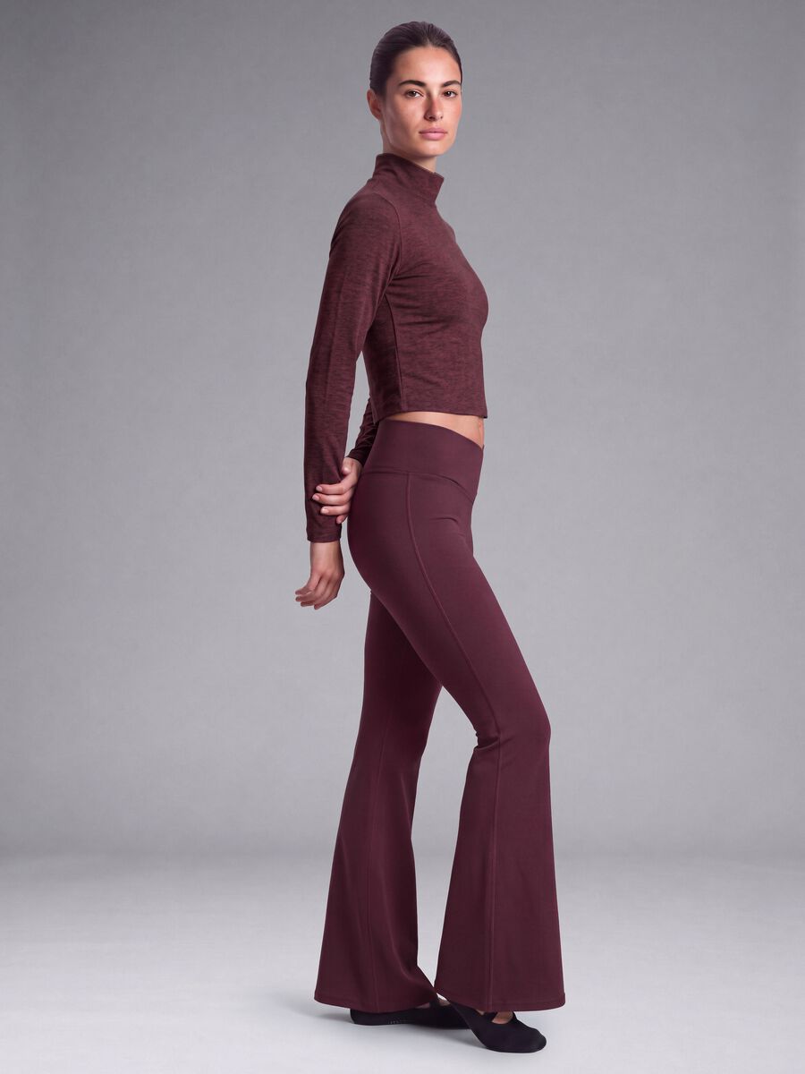 Leggings flare viola in tessuto elasticizzato ALTAVIA STUDIO_1