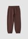 Pantaloni jogger marrone in puro cotone organico_1