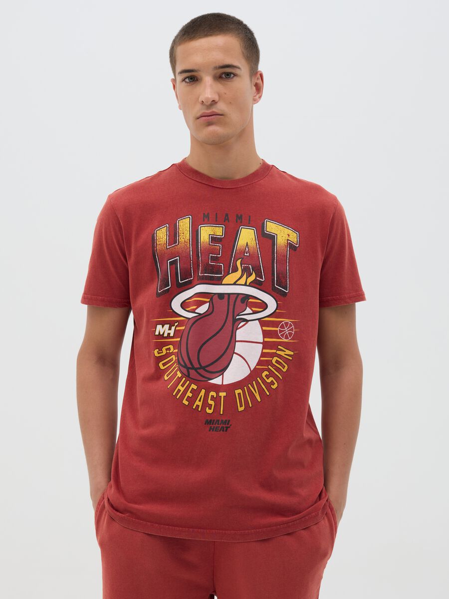 Miami Heat Red Cotton NBA T-shirt_0