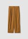 Brown lyocell-cotton blend slouchy fit trousers_4