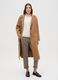 Brown long coat in wool and cashmere blend regular fit_0
