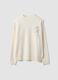 Sand viscose-blend jumper with sequin embroidery, regular fit_4