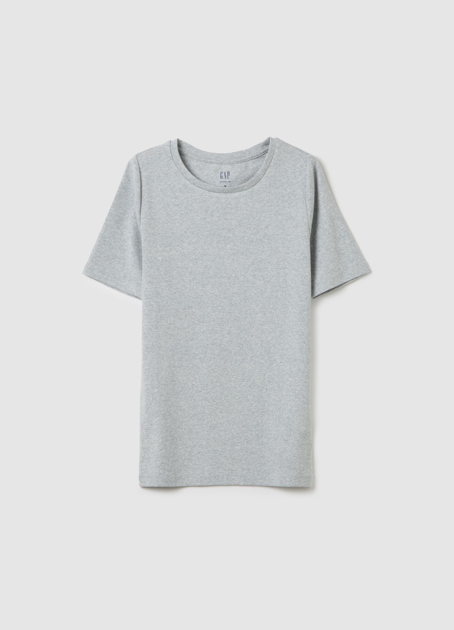 Round-neck T-shirt in cotton and modal mélange