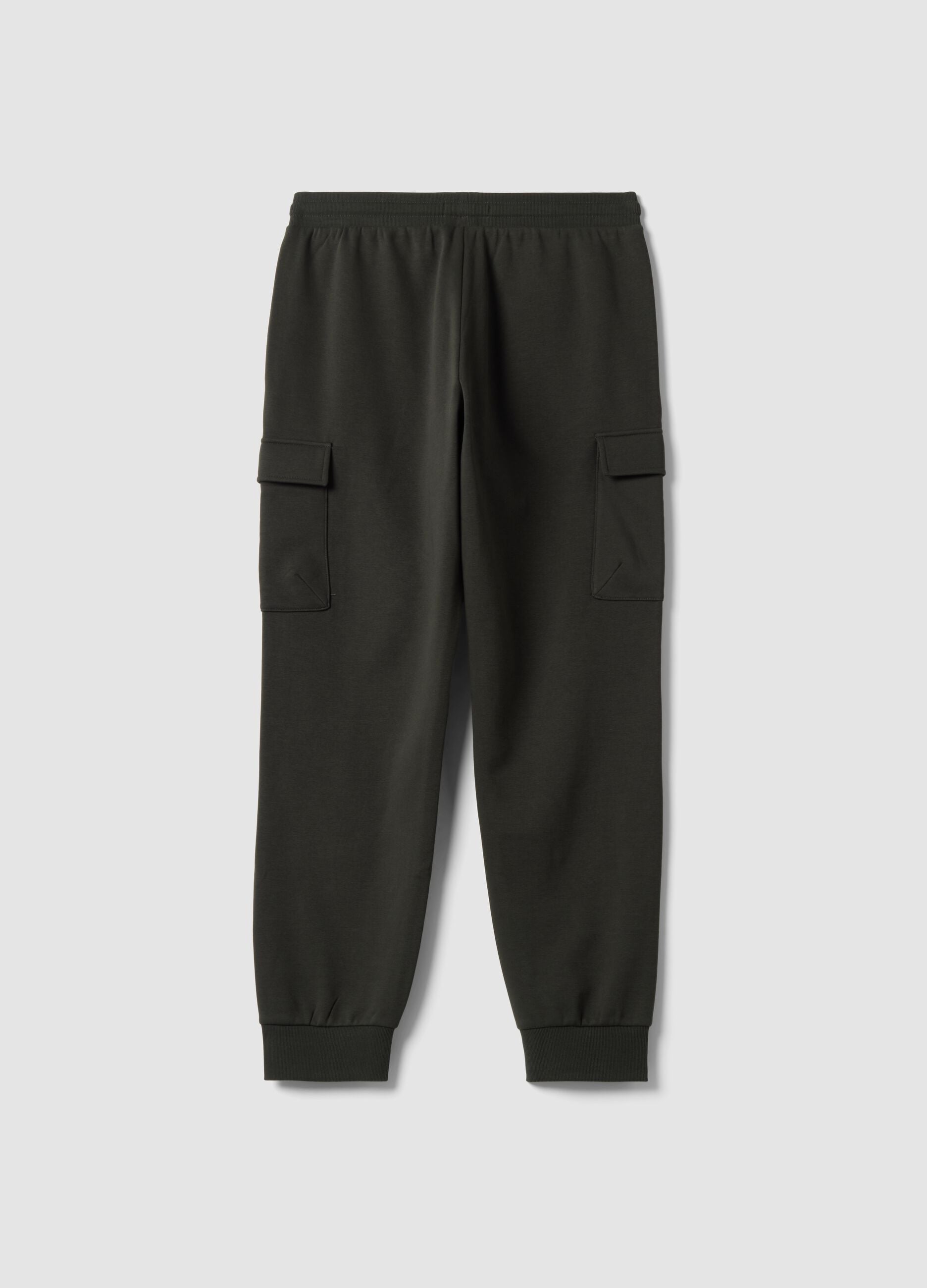 Pantaloni jogger cargo grigi in misto cotone con coulisse regular fit