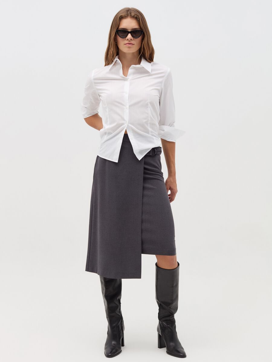 Gonna midi asimmetrica melange_0