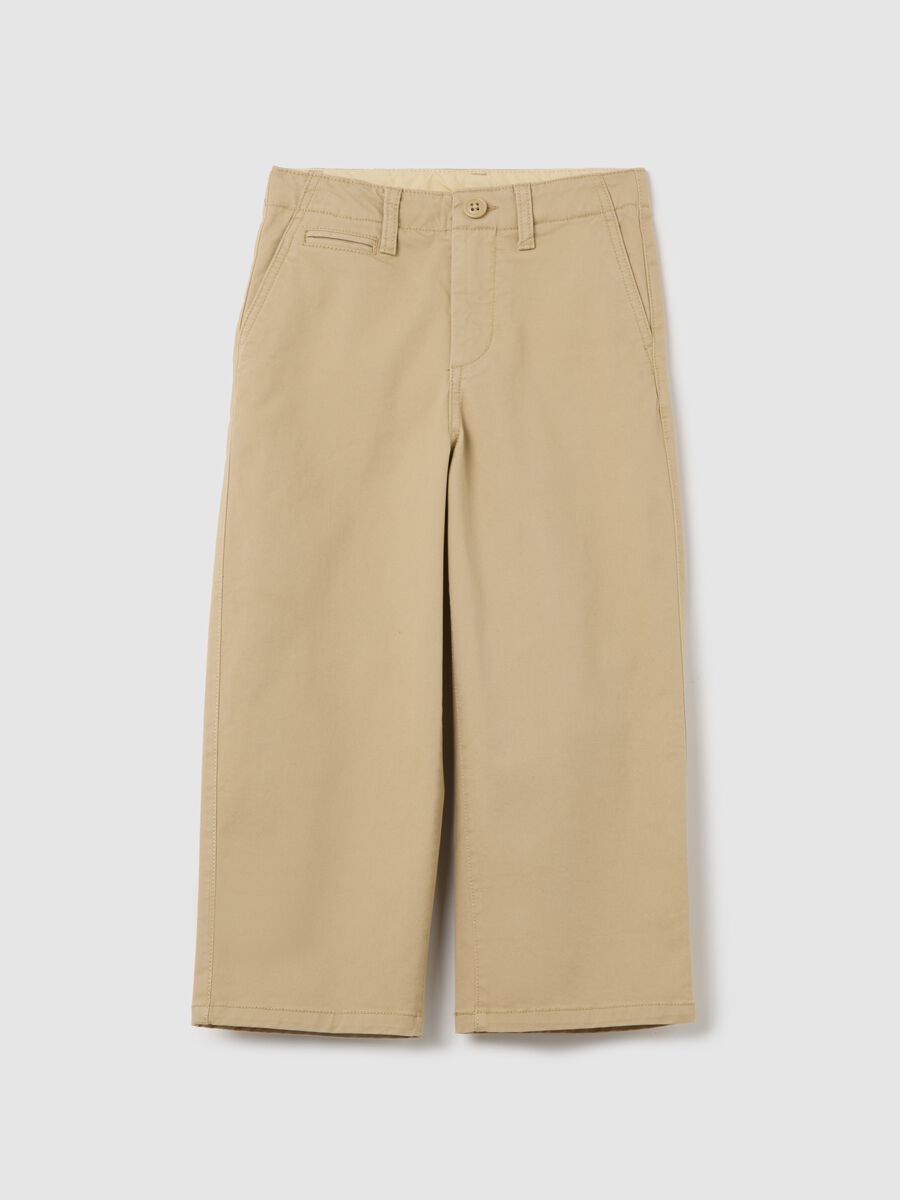 Beige chino trousers in stretch cotton_0