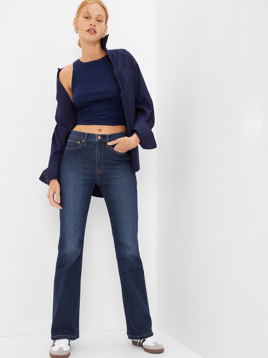 Jeans flare fit a vita alta_0