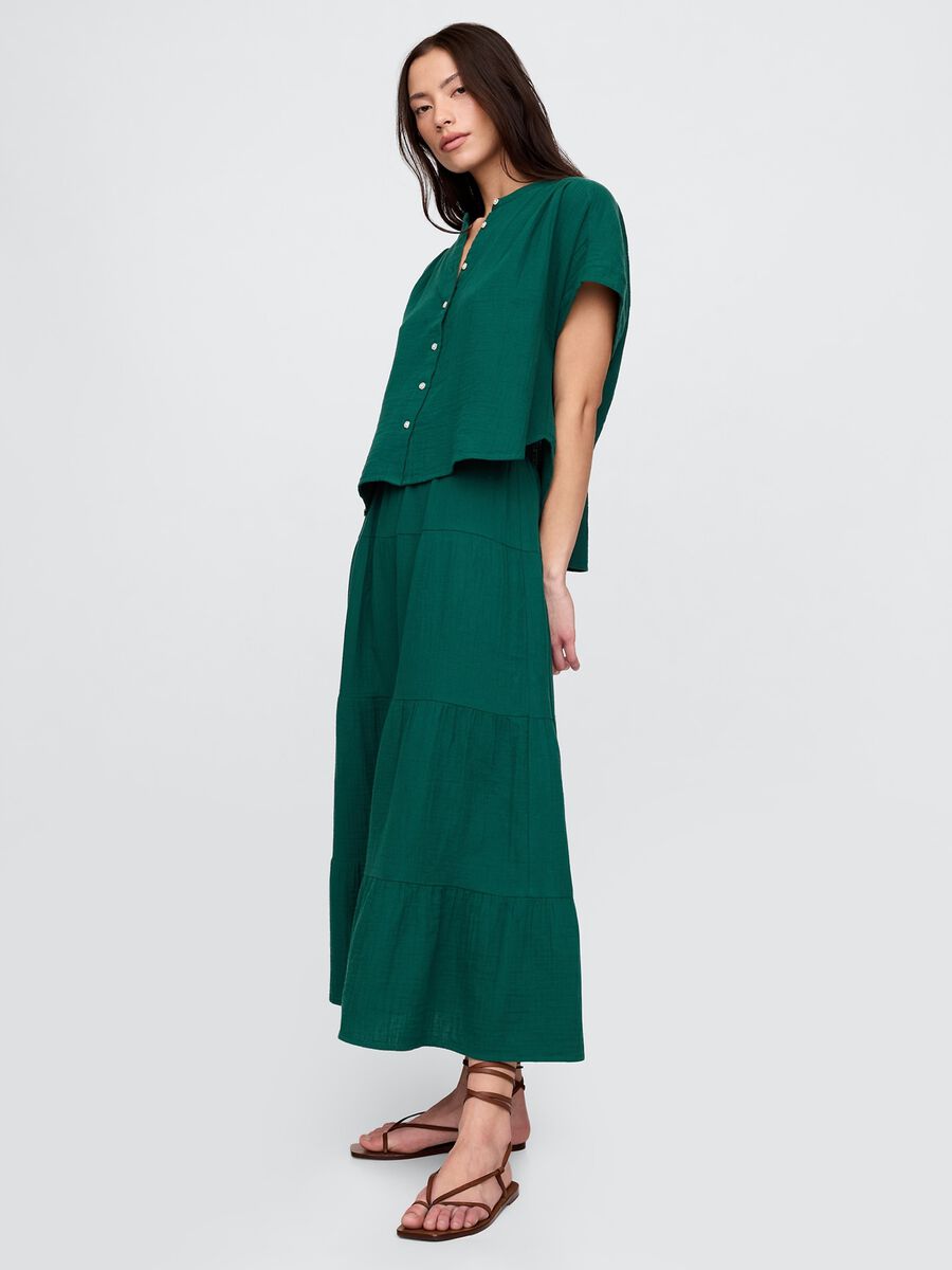 Camicia verde in cotone leggero_1