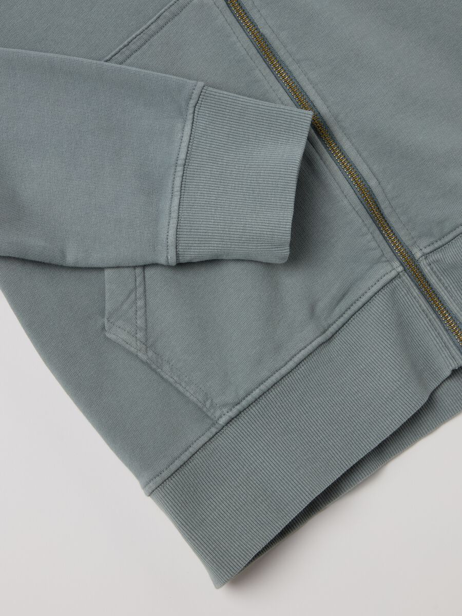 Full-zip sweatshirt in cotton with hood_5